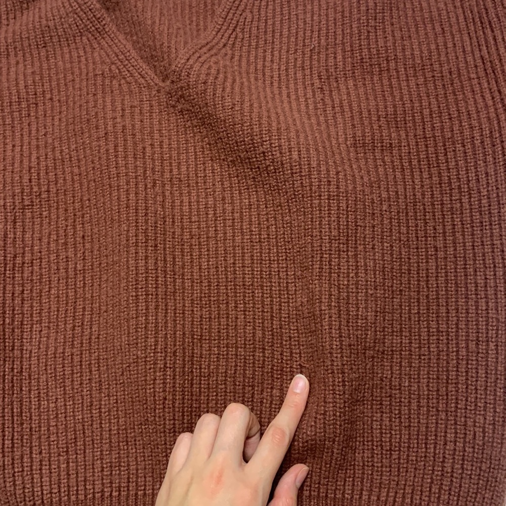 Women's V-Neck Sweater - Brown - Picture 8 of 8